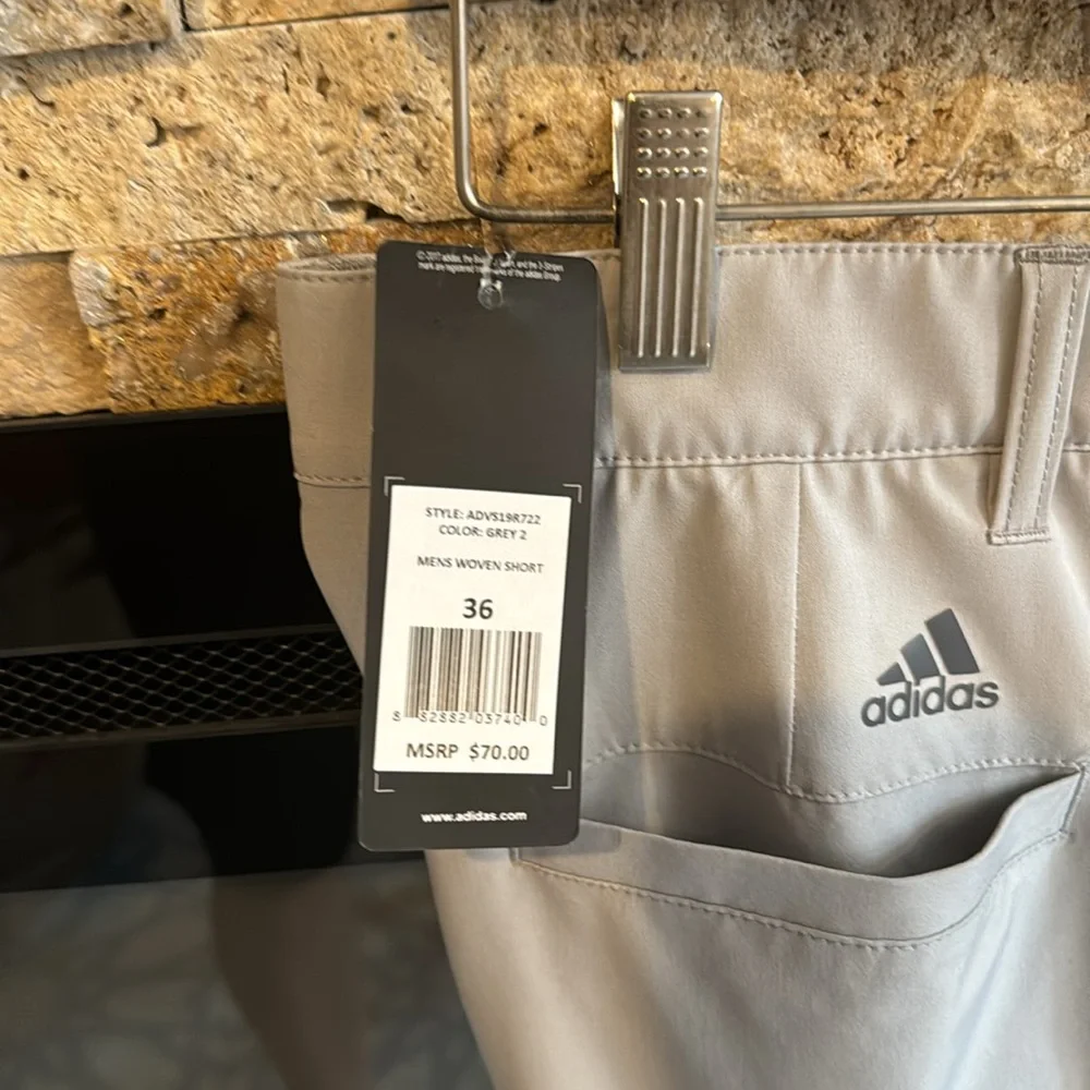 adidas Men’s Light Gray Athletic Golf Shorts